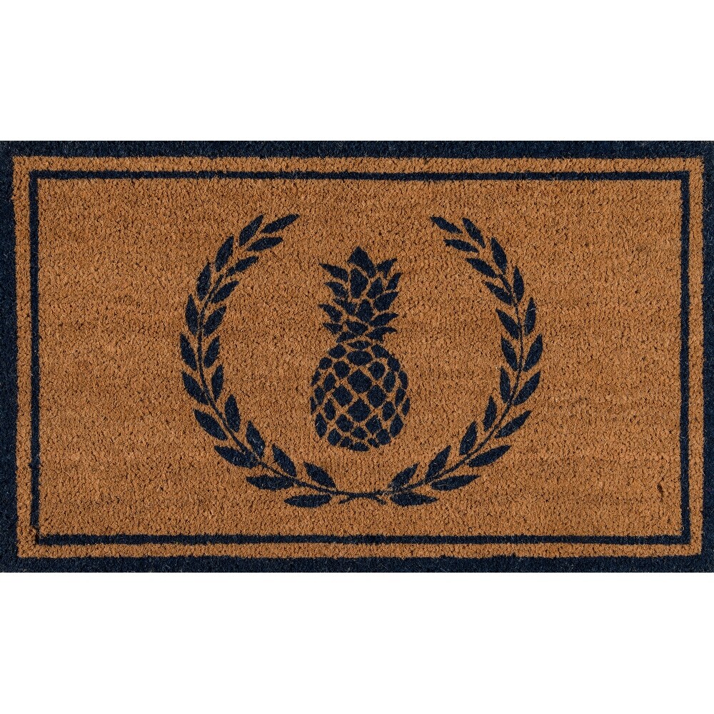 Erin Gates by Momeni Park Pineapple Hand woven Natural Coir Doormat   1'6\