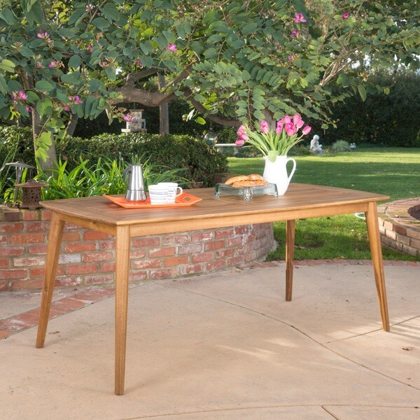 Sunqueen Outdoor Acacia Wood Rectangle Dining Table by Christopher Knight Home