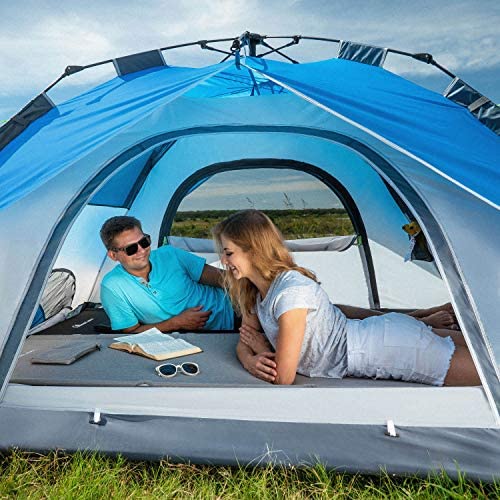 MOON LENCE Pop Up Tent Family Camping Tent 4 Person Tent Portable Instant Tent Automatic Tent Waterproof Windproof for Camping Hiking Mountaineering