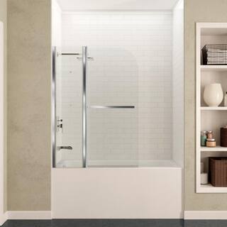 ANZZI 5 ft. Acrylic Left Drain Rectangle Tub in White with 48 in. W x 58 in. H Frameless Tub Door in Polished Chrome SD05401CH-3060L