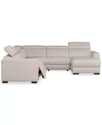 Furniture Nevio 124 5-Pc. Fabric Sectional Sofa with Chaise