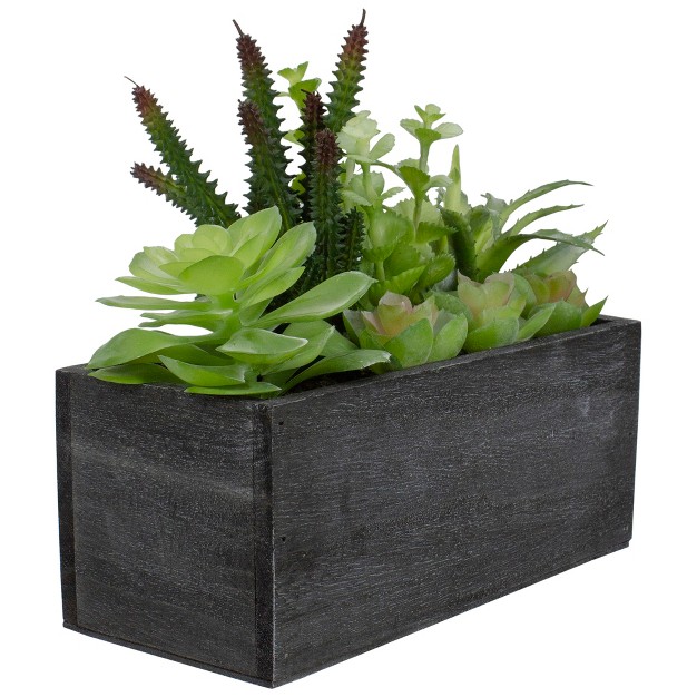 Artificial Mixed Succulent Plants In A Rectangular Planter