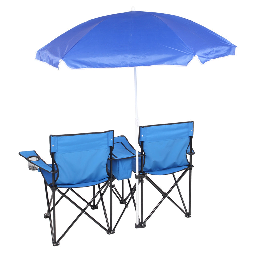 Wuudi Folding Steel Beach Chair - Blue