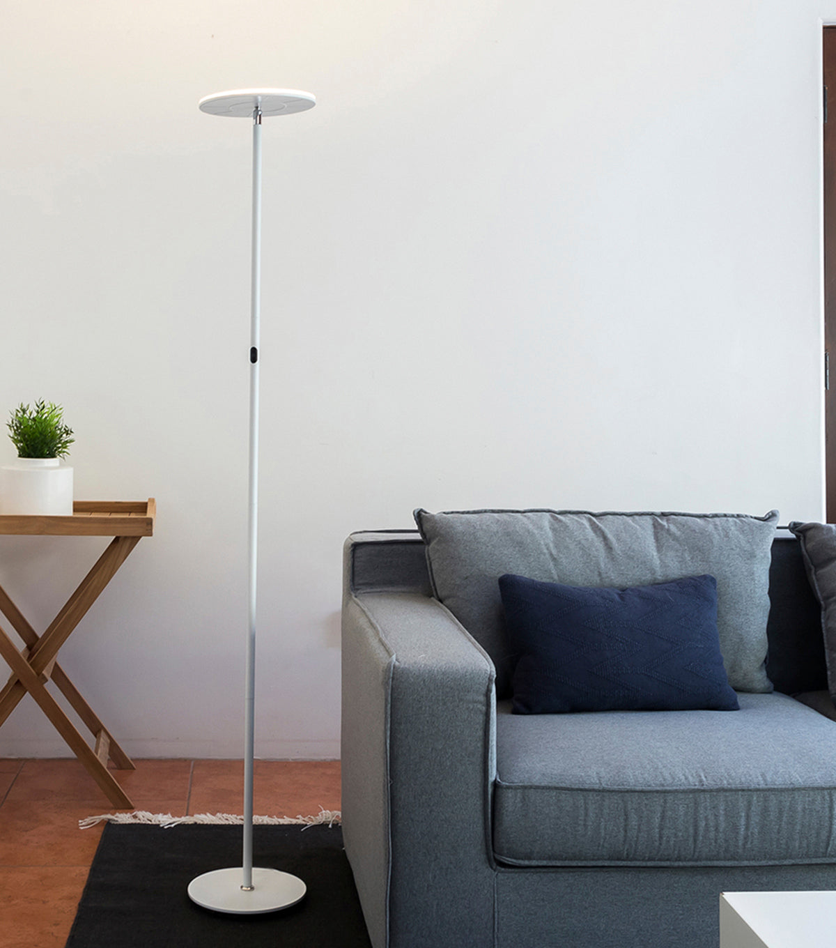 Sky 63 in. White Torchiere LED Floor Lamp