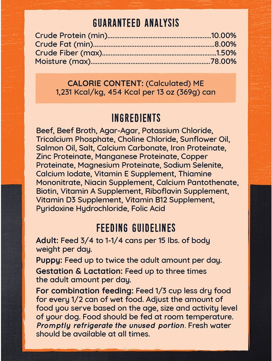 Hound and Gatos 98% Beef Grain-Free Canned Dog Food