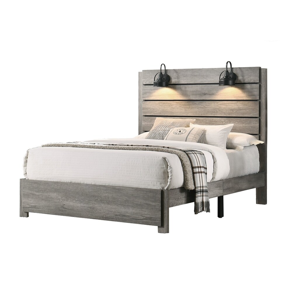 Edyth 3 Piece Gray Platform Bedroom Set