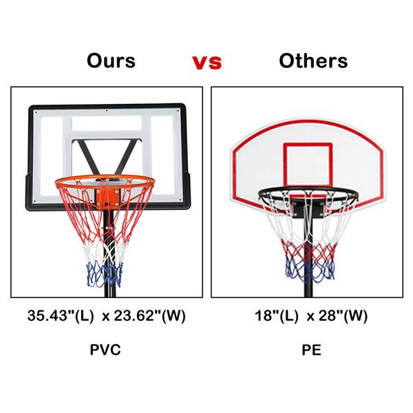 Basketball Hoop Outdoor Portable Basketball Goals， Adjustable Height 7ft - 10ft for Adults and Teenagers