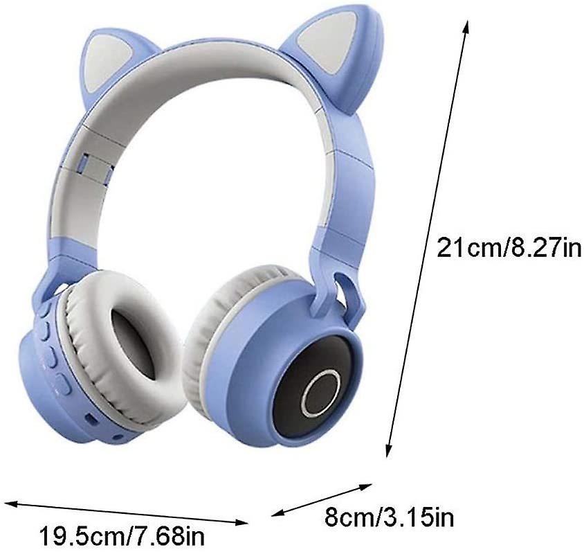 Gaming Headset with Mic for PS4， iPhone， PC， Detachable Cat Ears for Girls and Women (Blue)