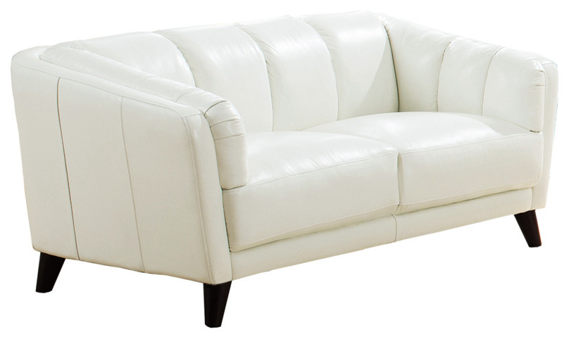 Frances Leather Craft Loveseat   Midcentury   Loveseats   by KEMP INTERNATIONAL INC  Houzz