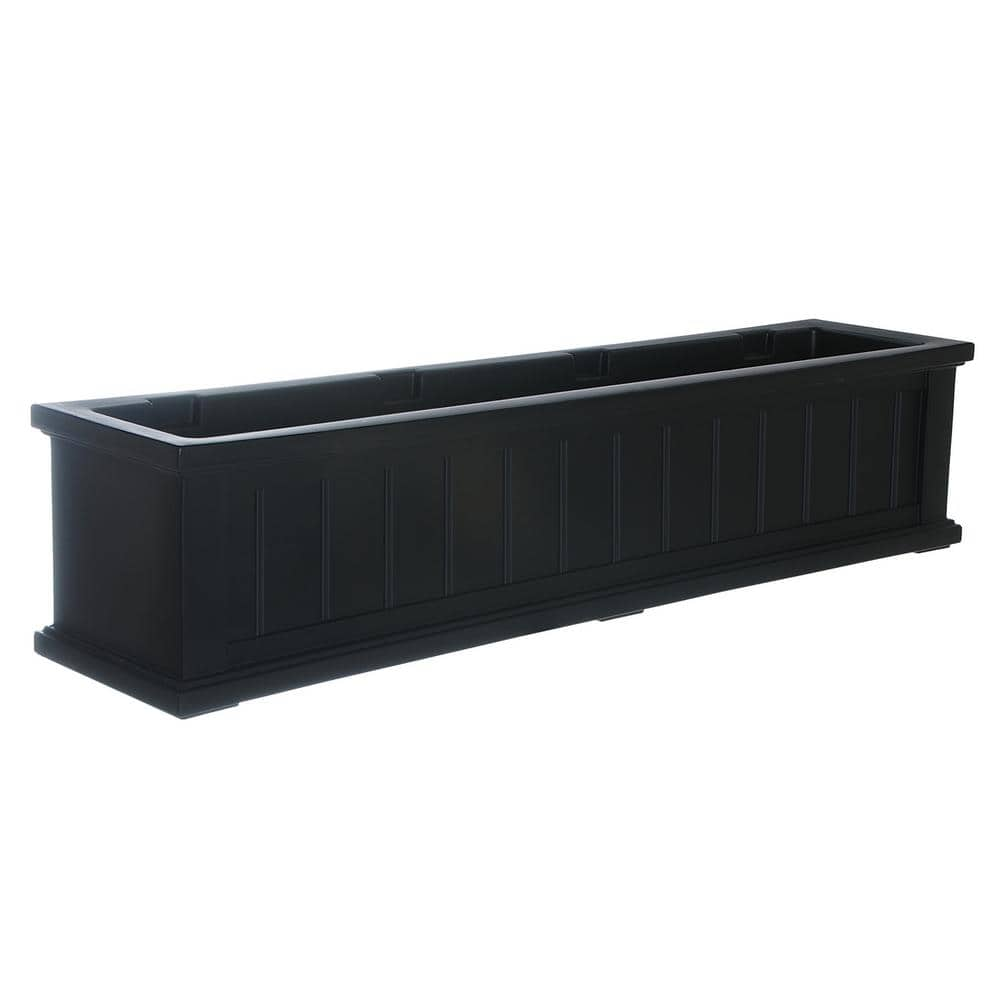 Mayne Cape Cod 48 in. x 11 in. Self-Watering Black Polyethylene Window Box 4841-B