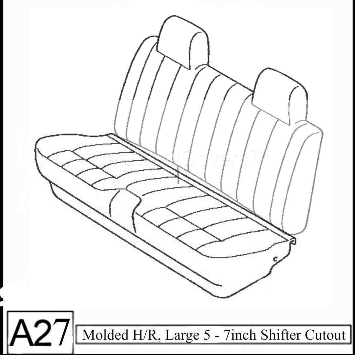 Front Bench Seatcovers for Toyota Tacoma 1995 - 2004 10mm Thick Seat Cover A27 Molded Headrest Large Notched Cushion (Charcoal)