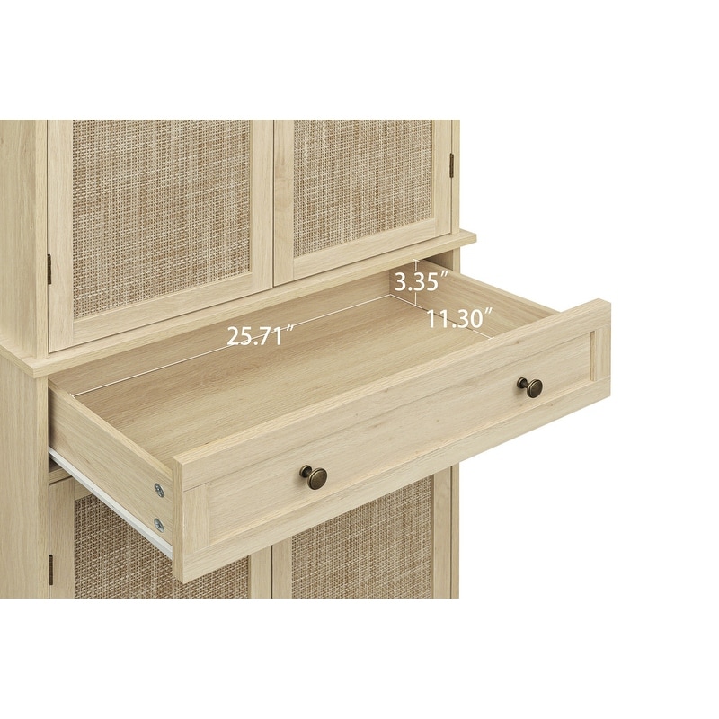 4 Door Storage Cabinet with 1 Drawer  with 4 Adjustable Inner Shelves Buffet