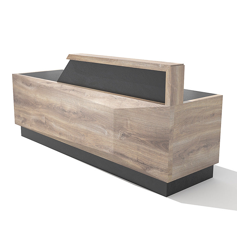 CONROY 2.4M Reception Desk Left Panel - Warm Oak & Black