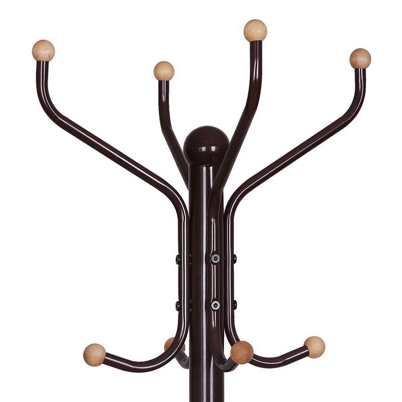 Espresso Metal Coat Rack