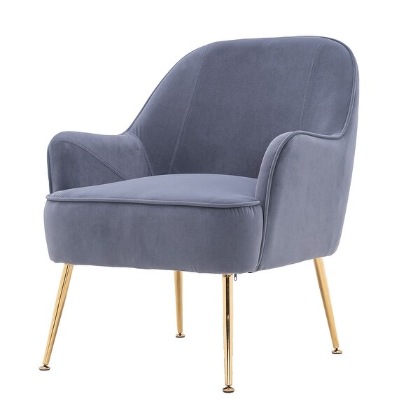 Modern Ergonomics Soft Velvet Fabric Material Accent Chair