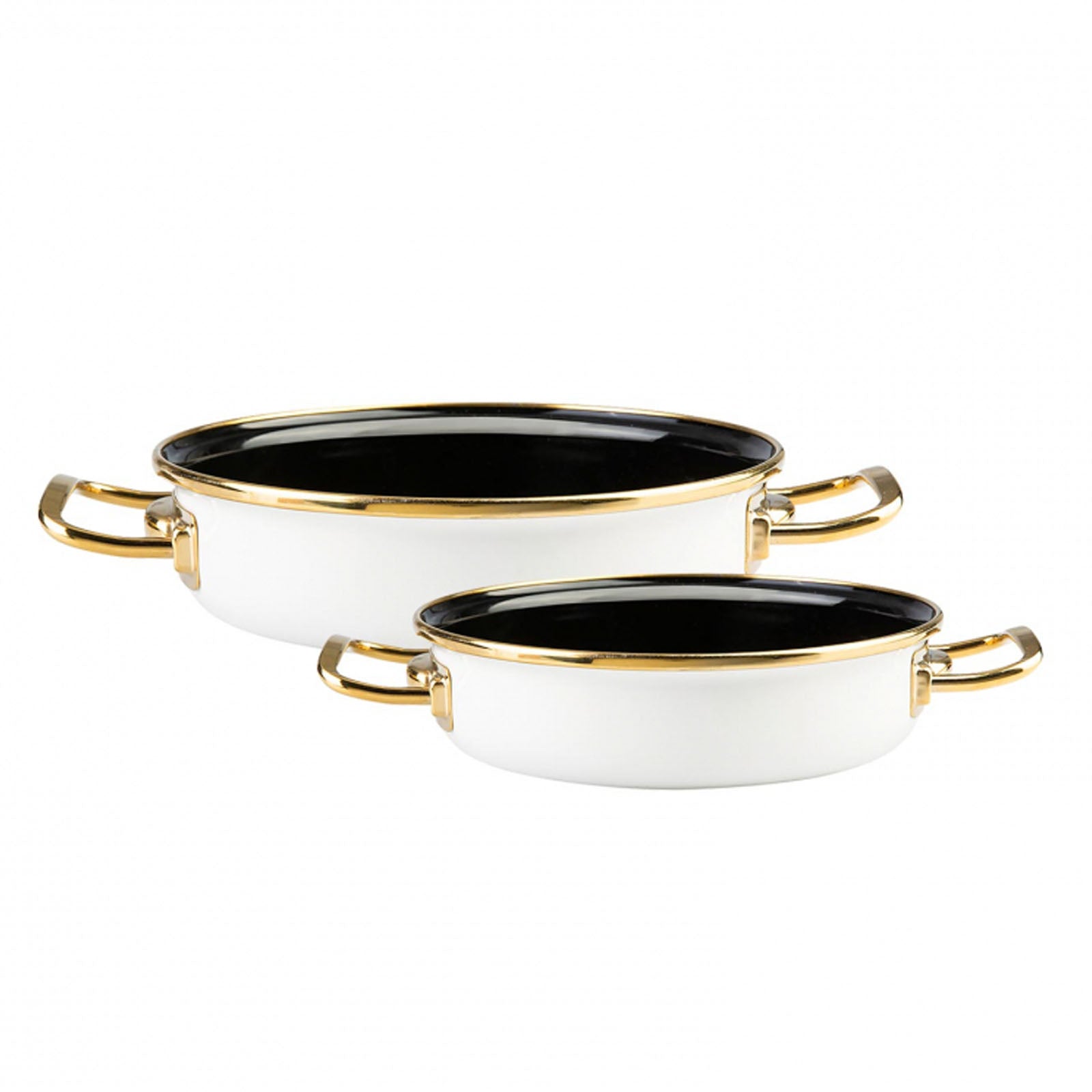 Karaca Retro Enamel 2-Cream Cooking Pot Set 153.03.08.0540