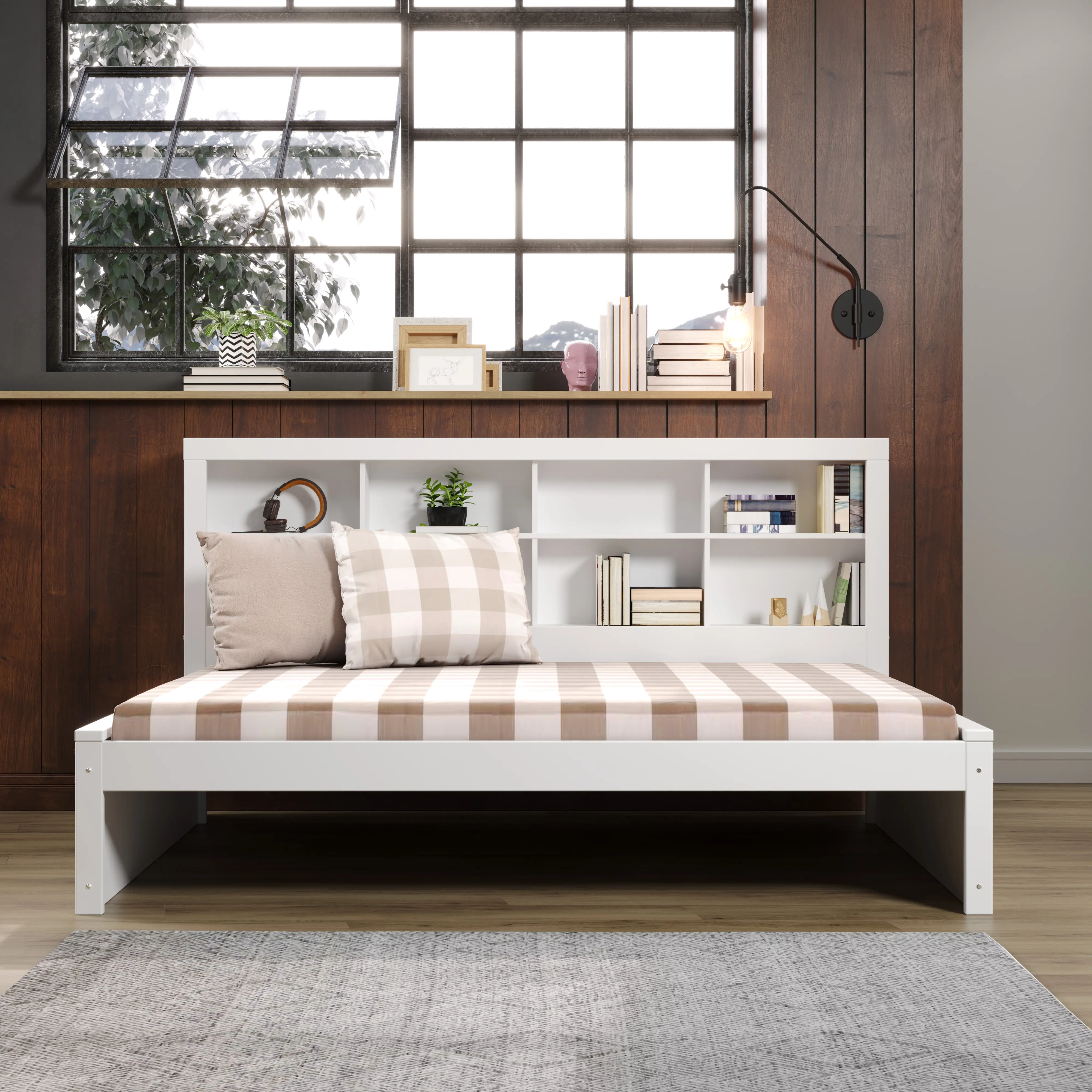 White Full Bookcase Daybed