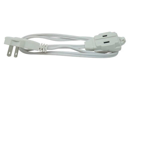 Woods 3 x27 Slimline White Extension Cord