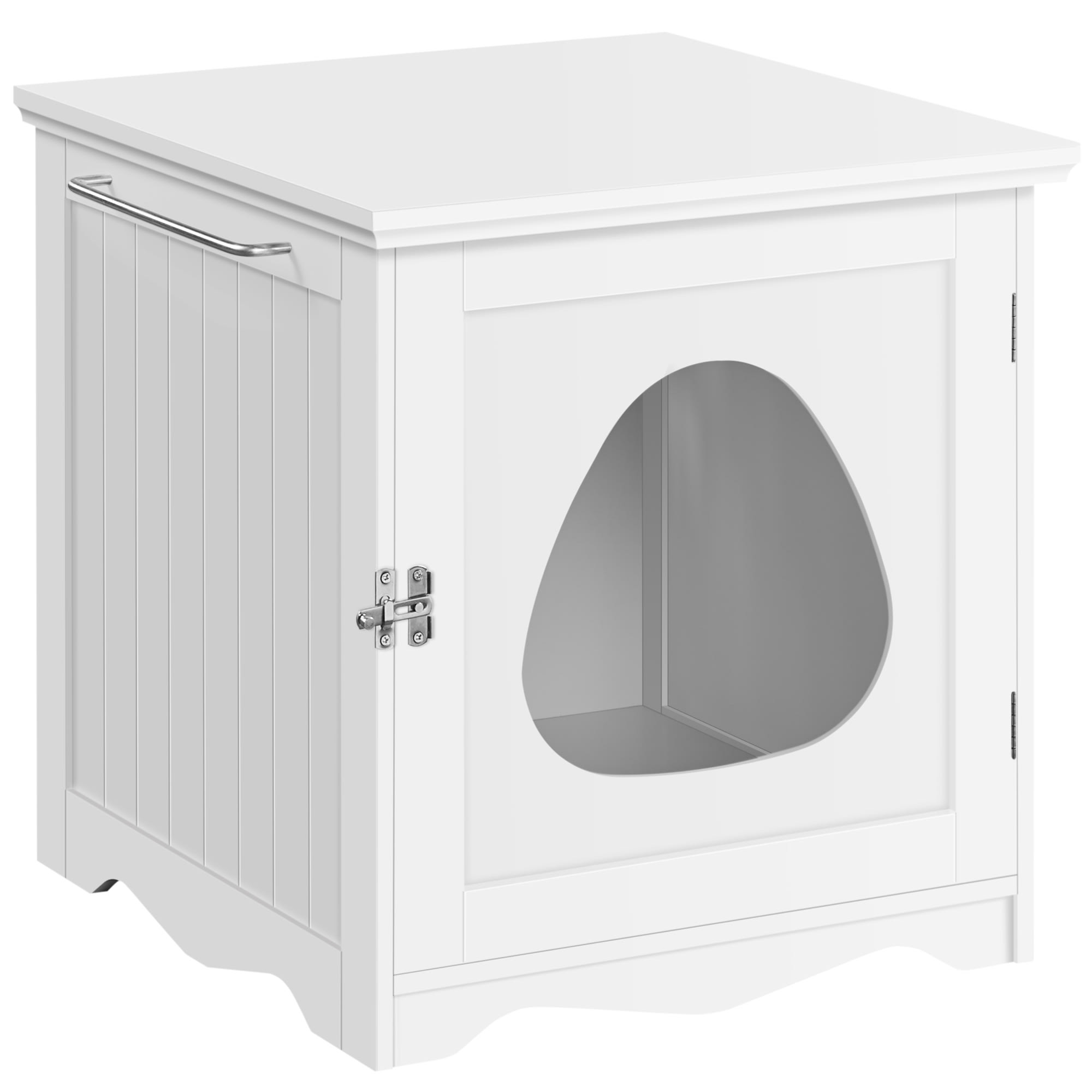 Topeakmart White Furniture Indoor Cat Litter Box， 19