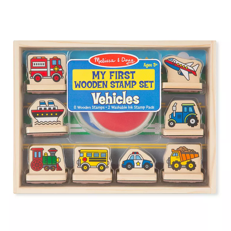 Melissa and Doug My First Wooden Stamp Vehicles Set