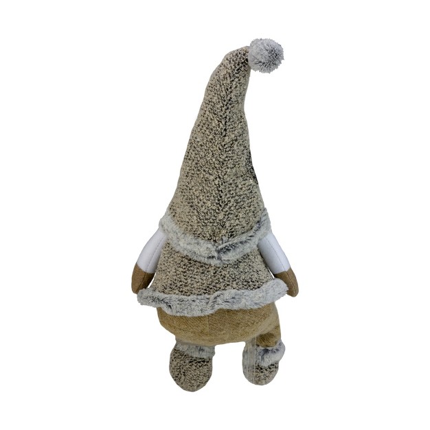 Gray And Beige Sitting Christmas Gnome Decoration