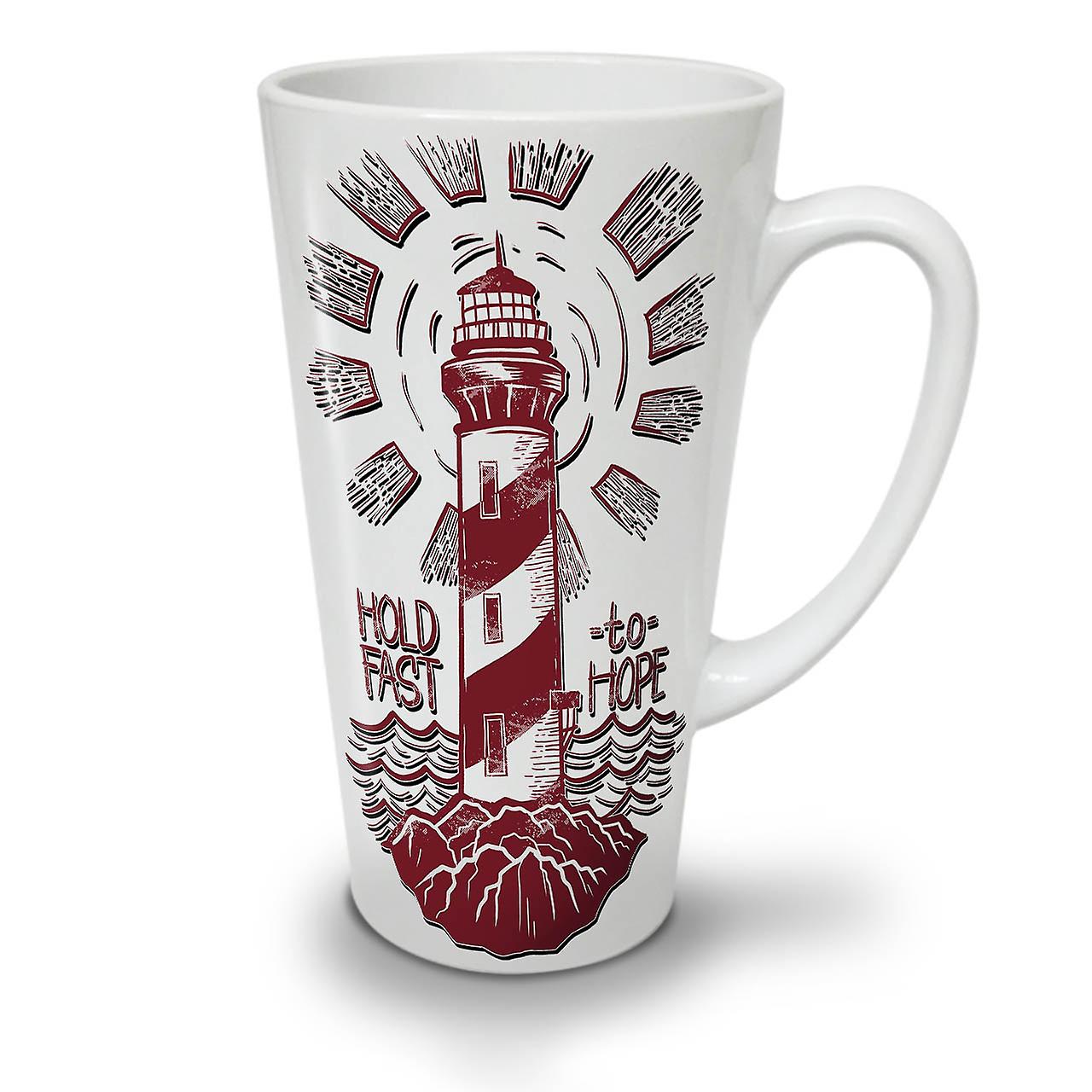 Lighthouse Hope Fashion NEW White Tea Coffee Ceramic Latte Mug 17 oz | Wellcoda