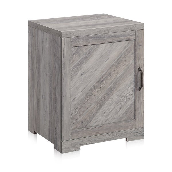 BELLEZE Hilo End Table Nightstand With Door and Shelves， 2 Colors