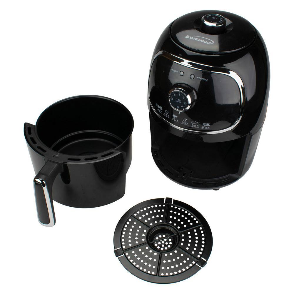 Brentwood Appliances 2 qt. Black Small Electric Air Fryer with Timer and Temperature Control AF-202BK