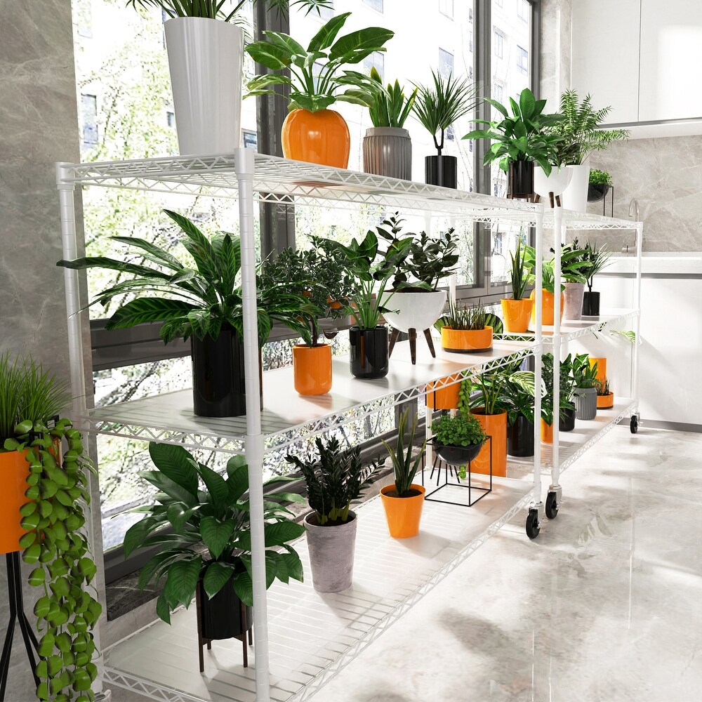 6 Tier 6000lbs Capacity NSF Metal Shelf Wire Shelving Unit with Wheels and Liners for Kitchen  Garages