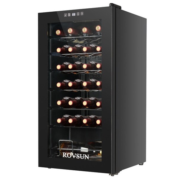 2.8-Cu.Ft 28Bottle Compressor Wine Cooler， Black