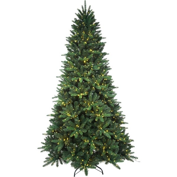 Fraser Hill Farm 9ft. York Pine Artificial Christmas Tree with Multicolor Color Changing 3MM LED Lights