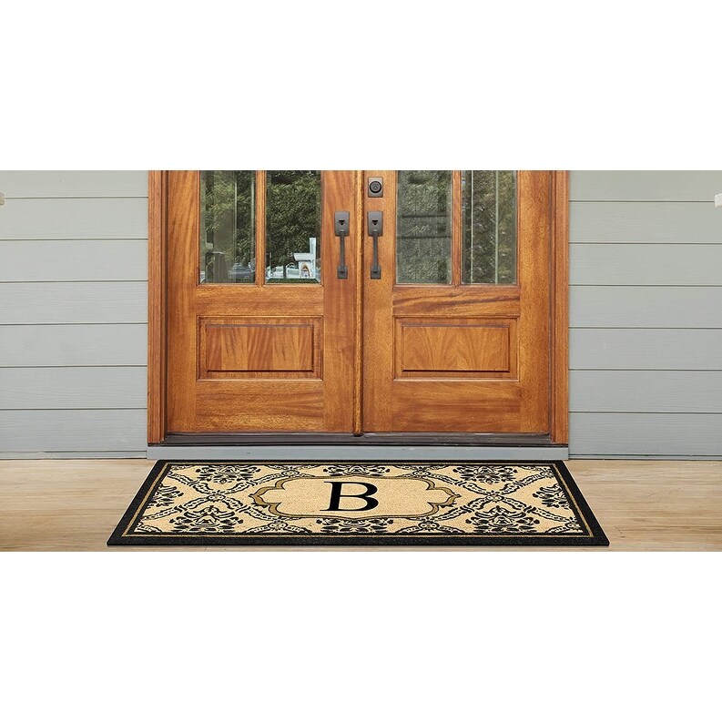 A1HC Uriel Bleached Coir Anti shred Monogrammed Doormat  30\