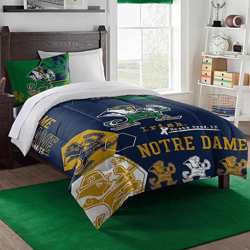 The Northwest Notre Dame Fighting Irish Twin Comforter Set with Sham