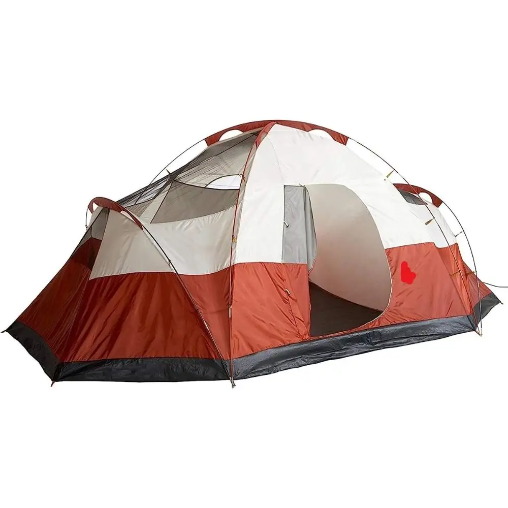 NEW Red Canyon 8 Person Camping Tent  Weatherproof Family Tent Includes Room Dividers  Rainfly  Adjustable Ventilation