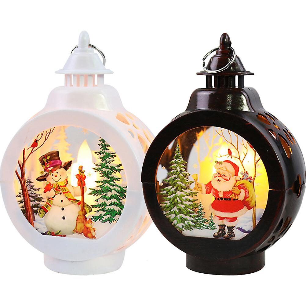 2pcs Outdoor Lantern Christmas Theme Led Decorative Light Home Led Candle Lamp