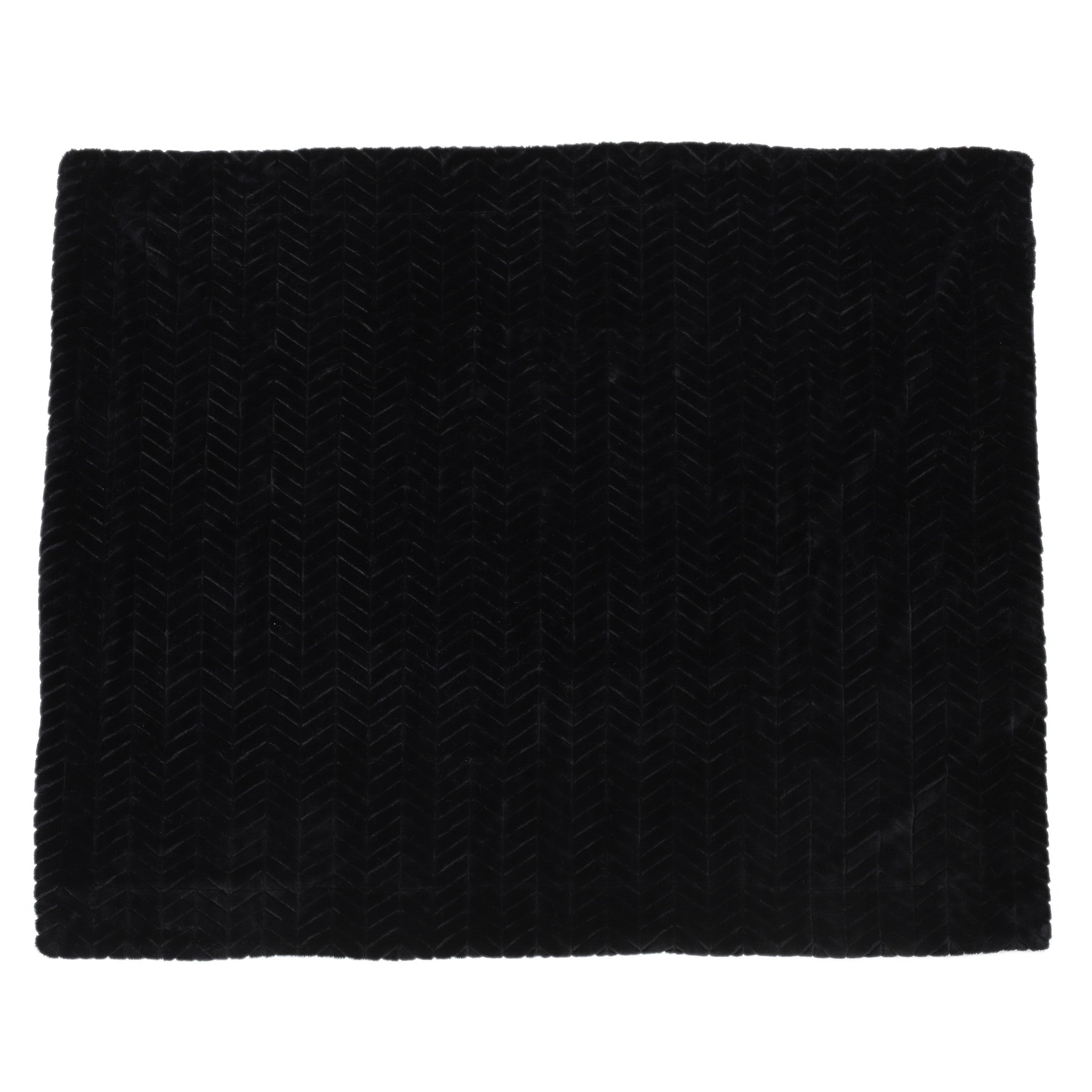 Tuscan Black Fur Fabric Throw Blanket