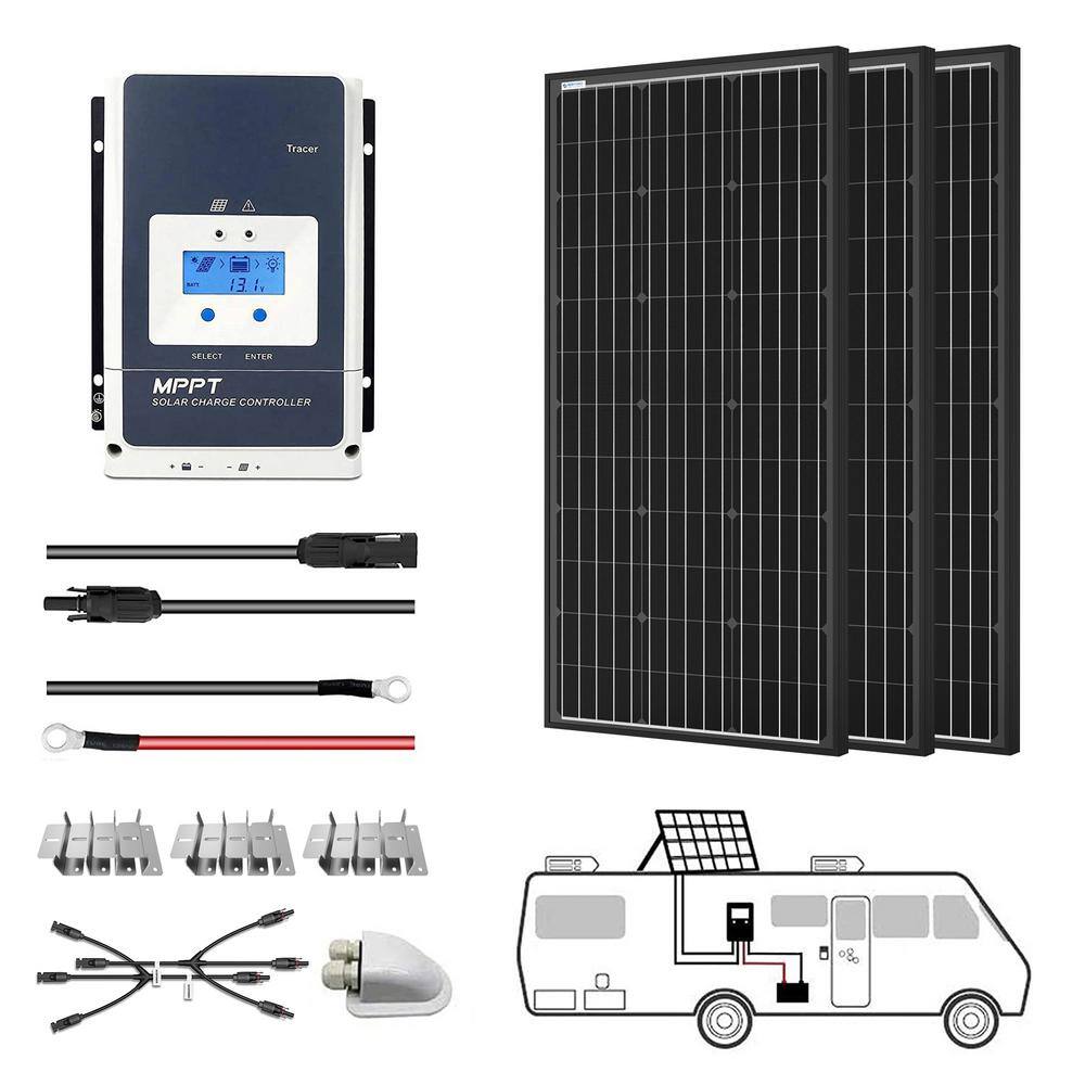 ACOPower 800-Watt Black Monocrystalline OffGrid Solar Power Kit 4 x 200-Watt Solar Panel with 50 Amp MPPT Charge Controller SPKM-4x200W50A