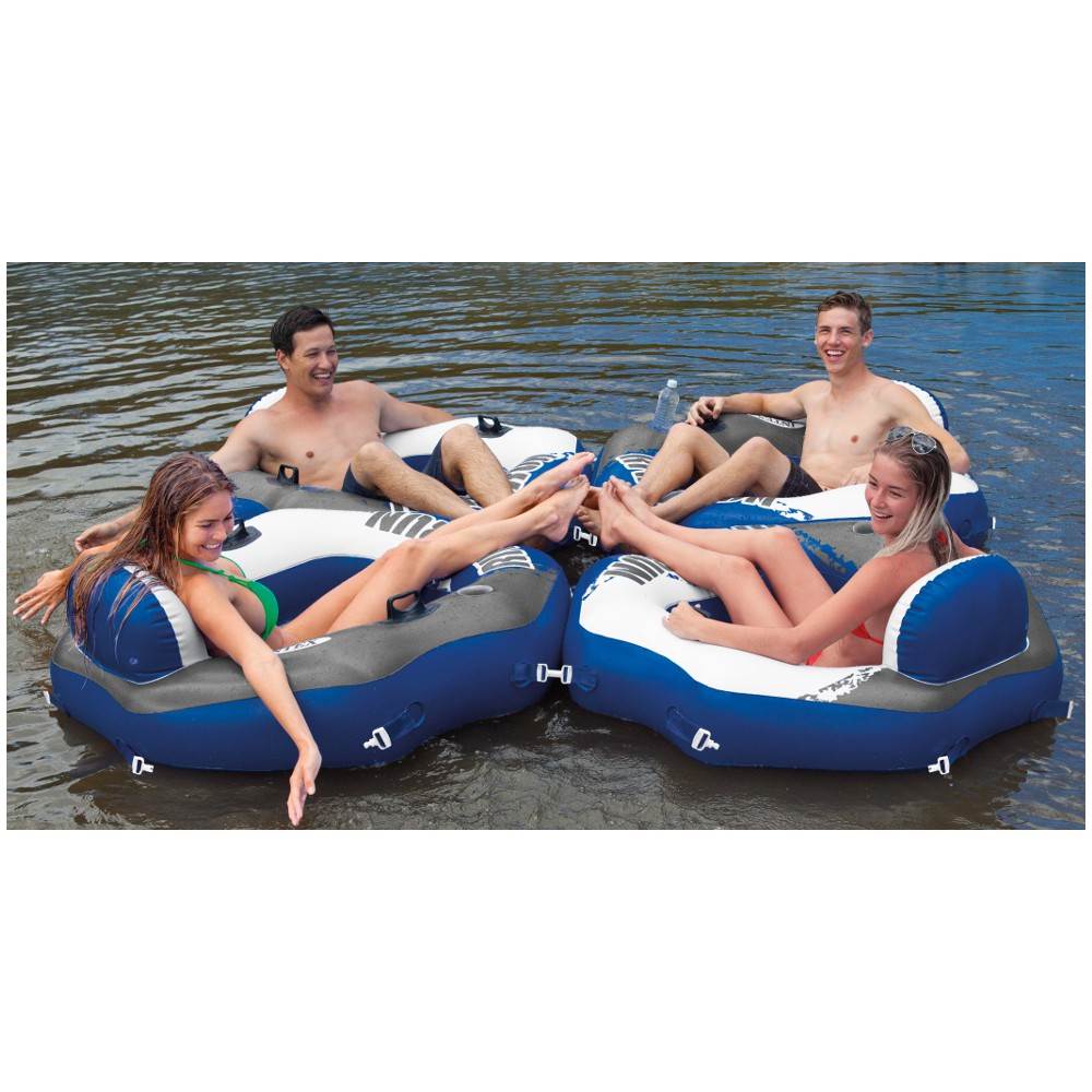 Intex 58854EP River Run Connect Lounge Inflatable Floating Water Tube (3 Pack)