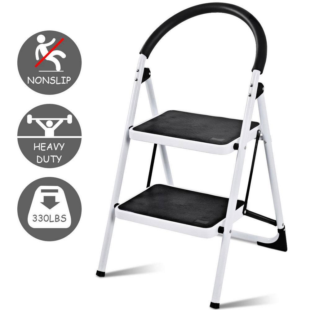 ANGELES HOME 2.75 ft. Metal PE Step Ladder 4 ft. Reach Height 330 lbs. Load Capacity 358CK-TL208