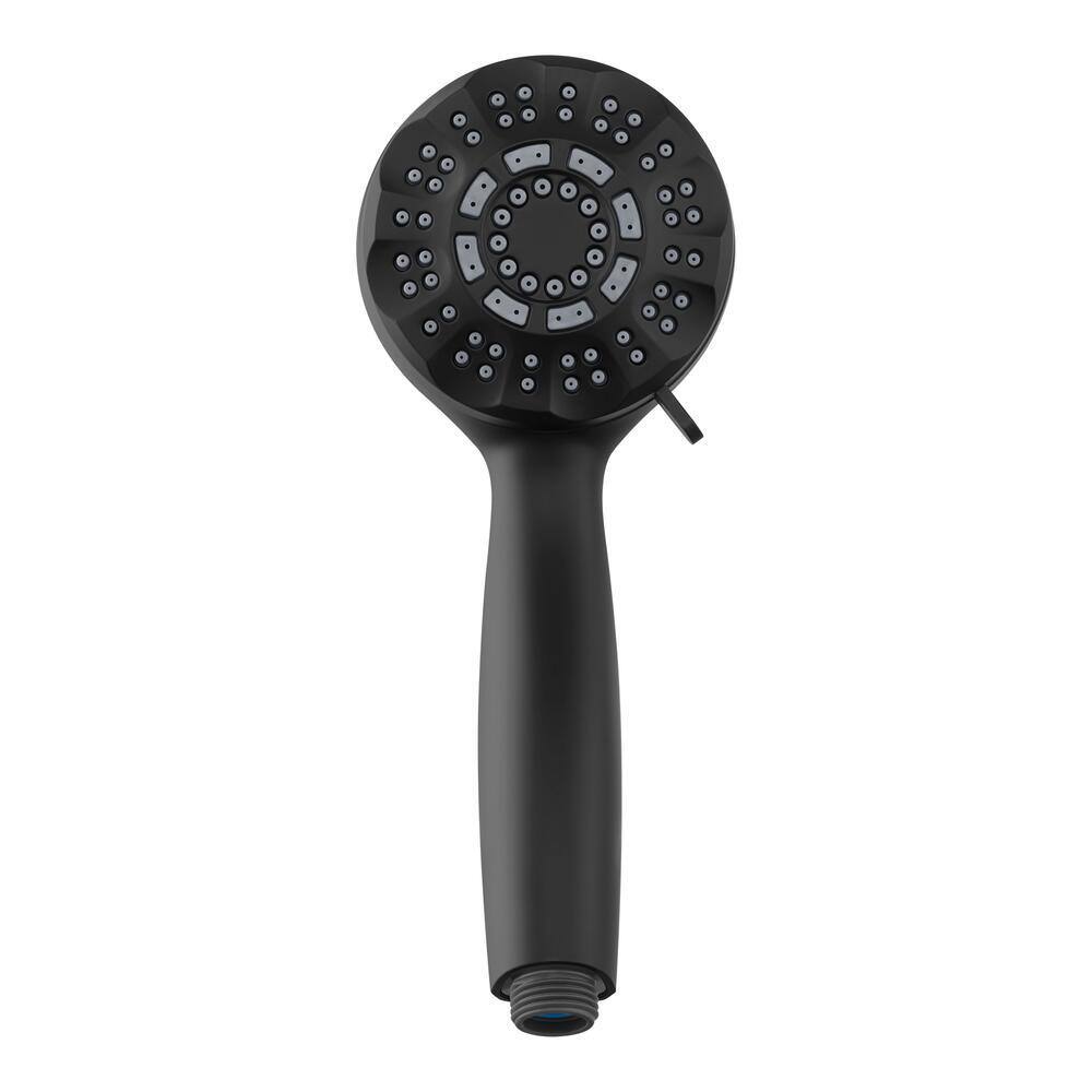 Glacier Bay 6-Spray Patterns with 1.8 GPM 3.6 in. Wall Mount Handheld Shower Head in Matte Black HD58303-3810H