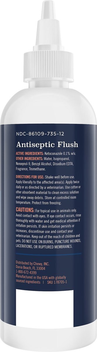 Frisco Anti-Bacterial and Anti-Fungal Ear Flush Cleaner for Cats and Dogs， 12-oz bottle