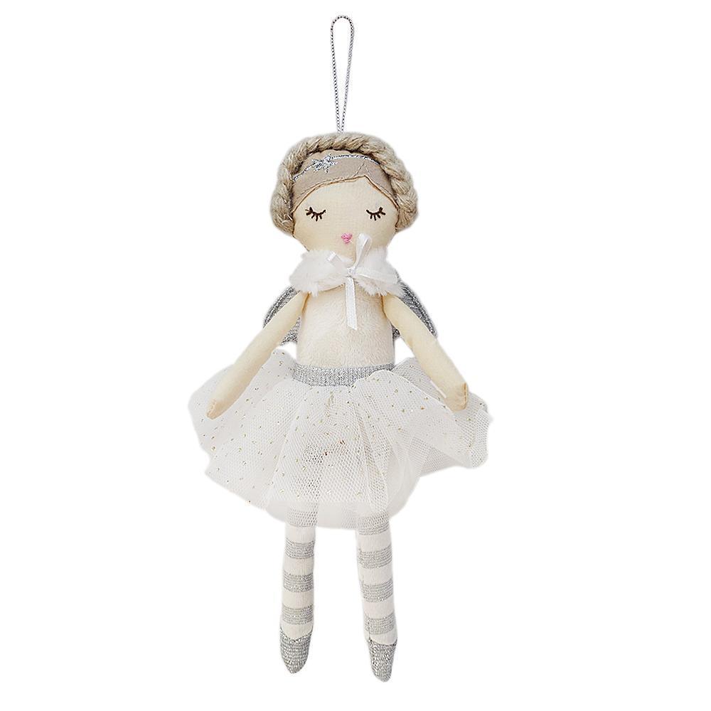 Silver Snow Angel Plush Doll Ornament