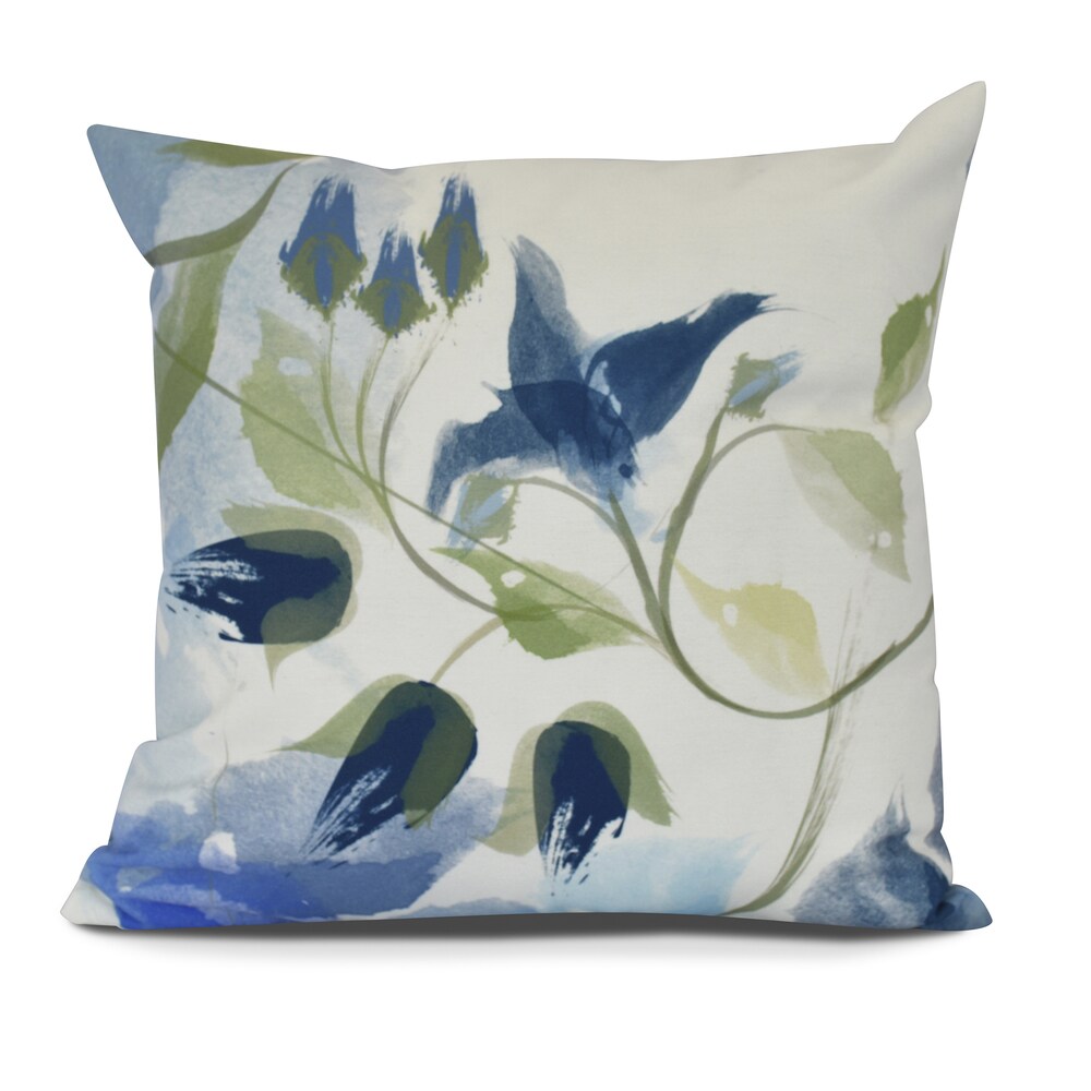 Windy Bloom Floral Print Pillow