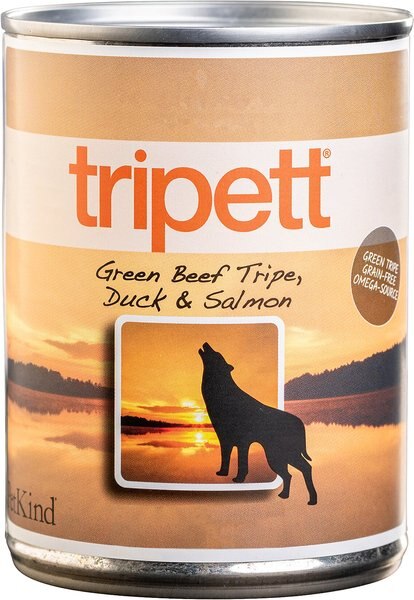 PetKind Tripett Green Beef Tripe， Duck and Salmon Grain-Free Canned Dog Food