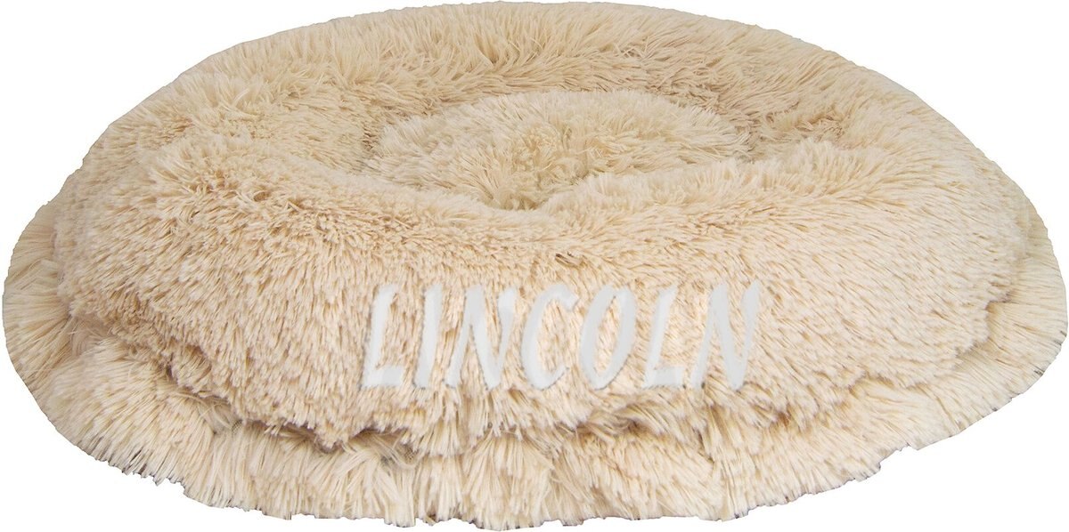 Bessie + Barnie Personalized Ultra Plush Luxury Shag Deluxe Cat and Dog Lily Pod Bed， X-Small