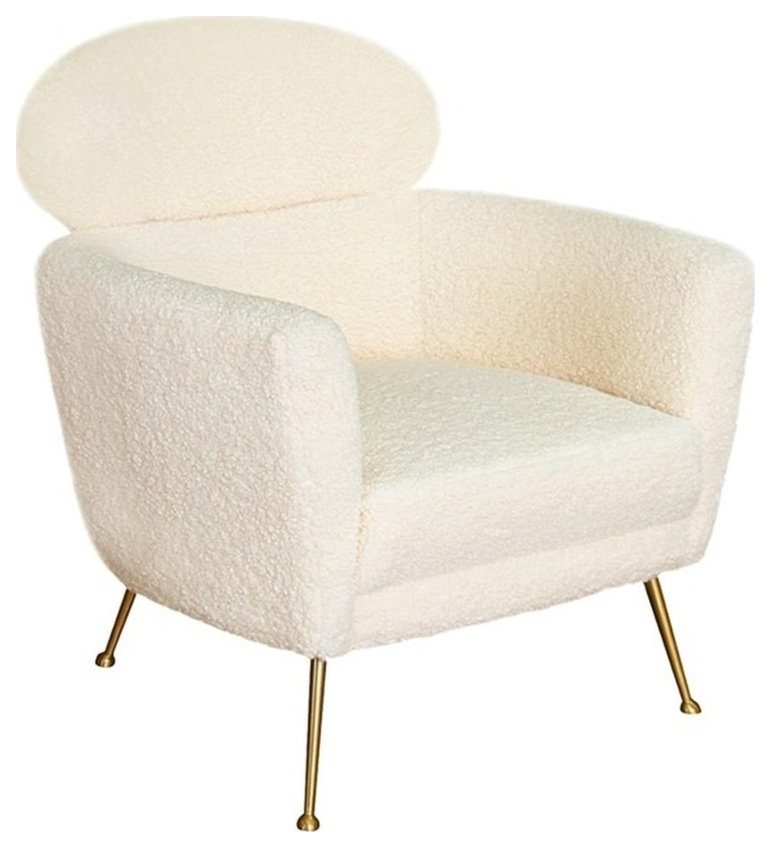 Pasargad Home Felice Modern Upholstered Armchair Cream   Midcentury   Armchairs And Accent Chairs   by Homesquare  Houzz