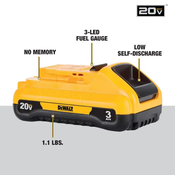 DEWALT 20V MAX* Compact 3Ah Battery