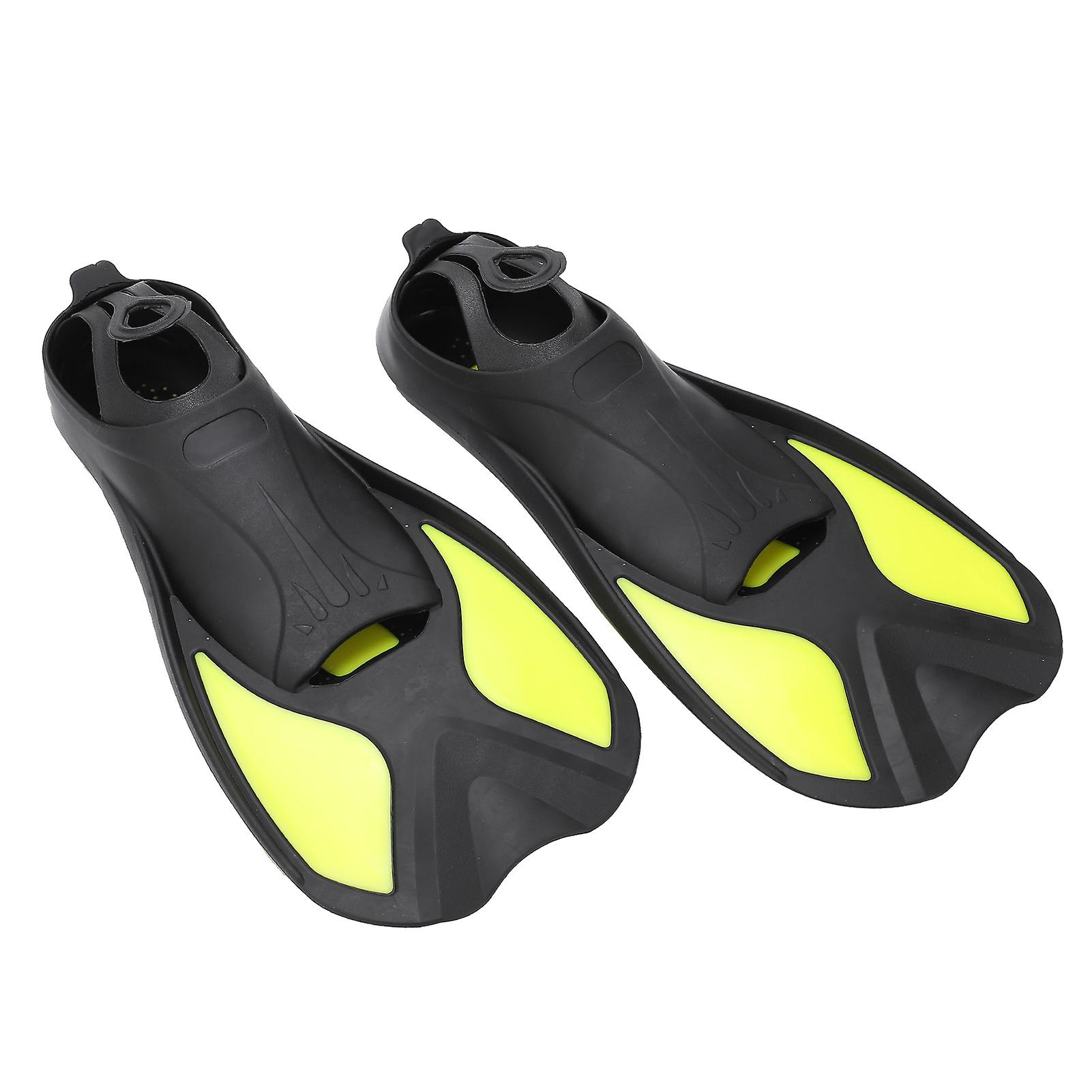 Outdoor Water Sports Swimming Fins Soft Snorkel Diving Fins Adult Man Woman Swim Shoesblack Yellow Xs