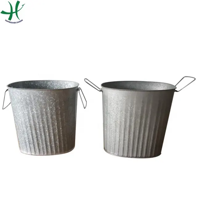 Square zinc planter pot made in Vietnam with plastic pot inside for Home decor (HZ 13 7565/2)