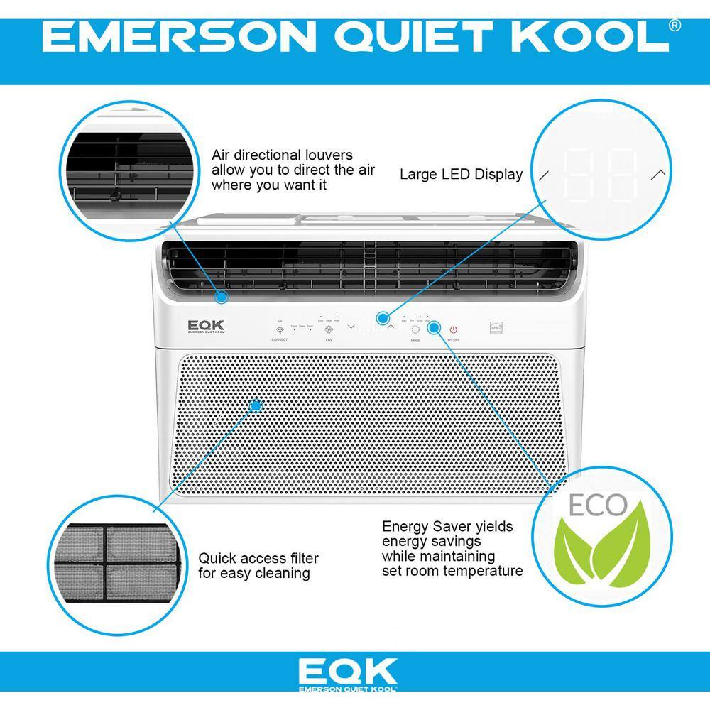 EQK Smart 450 sq. ft. 10000 BTU Energy Star Window Air Conditioner 115-Volt with Wi-Fi in White EARC10RSE1H